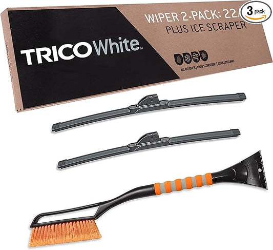 TRICO White™ (35-2220IS) 22 & 20 Inch Pack of 2 Automotive Replacement Windshield Wiper Blades Extreme Weather Beam Blade for Select Vehicle Models