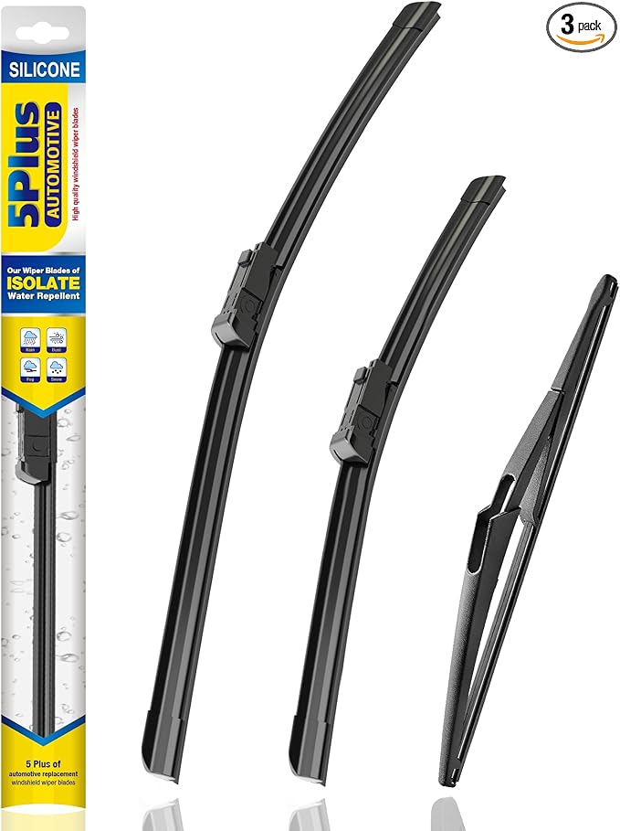 5 PLUS® Silicone Windshield Wipers Replacement for 2022-2024 Infiniti QX60 Wiper Blades(Set of 3),Automotive Replacement Windshield Wiper Blades For My Car-26"/19"/12"