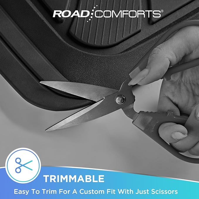 Road Comforts Car Floor Mats Full Set – Front & Rear Car Floor Mats with Aluminum Design, Anti-Slip Backing, All-Weather Protection, Trim-to-Fit Car Mats for Most Sedans, SUVs & Vans - Lighet Purple