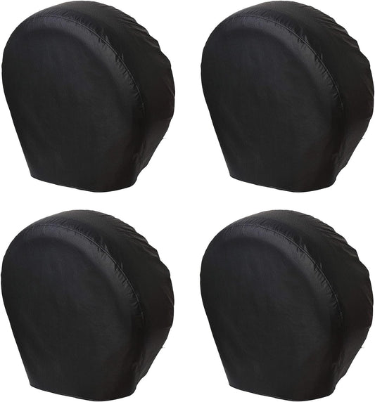 Rough Tire Covers 4 Pack, Waterproof Vinyl Wheel Protectors with Lining for RV, Trailer, Camper, Motorhome, SUV, Car, Universal Fits Tire Diameters 40-42 inches, Black