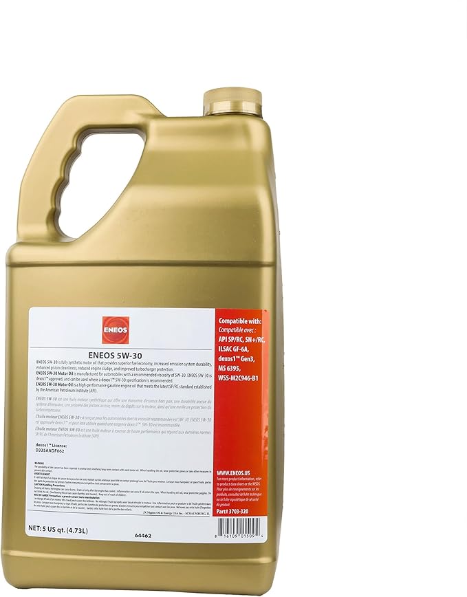 Eneos 5W-30 Fully Synthetic Motor Oil (5-Quart, Case of 4)