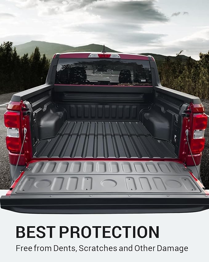 Ecarzo Truck Bed Mat Compatible with 2025 2024 2023 2022 Ford Maverick Accessories 4.5FT, All-Weather Protection TPE Cargo Liner with Heavy Duty Non-Slip Surface, Durable Pickup Car Bed Cargo Mat