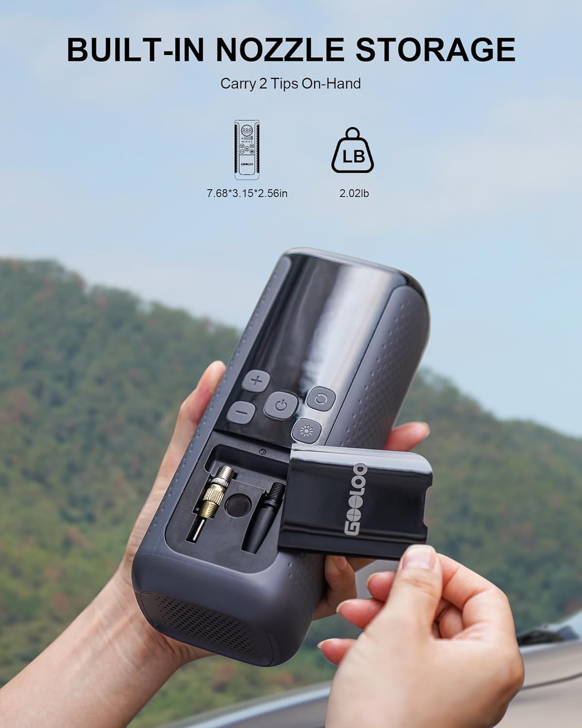 GOOLOO GT160 DUAL Tire Inflator Portable Air Compressor, 4X Faster Dual Cylinder & Upgraded Color LED Screen Portable Air Pump for Car Tires, Auto Shut-off Electric Bike Tire Pump with Pressure Gauge