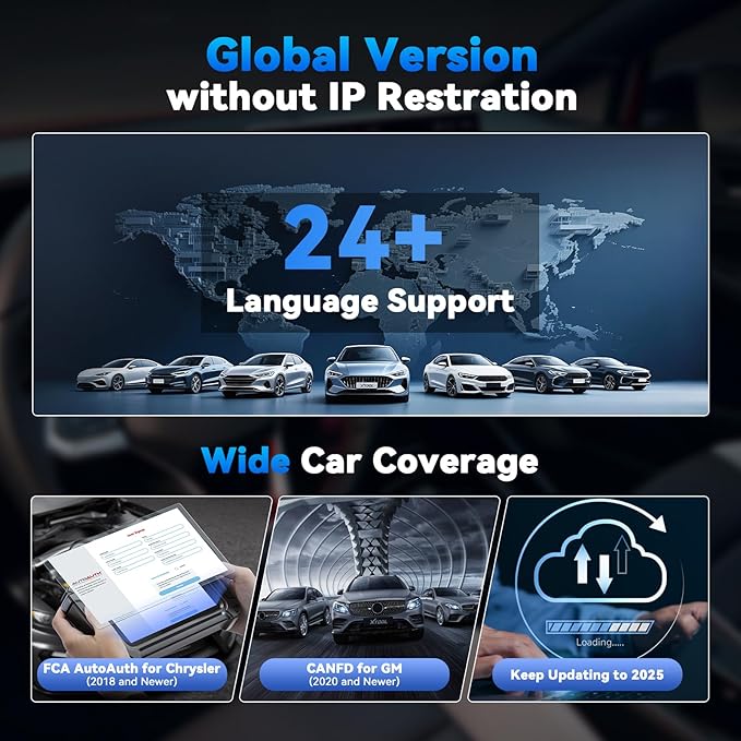 XTOOL D5S OBD2 Scanner - 2025 Code Reader for Cars & Trucks with 16 Resets, Crank Sensor Relearn, Throttle Relearn, EPB, FCA AutoAuth, CAN FD for GM, Engine ABS SRS Transmission Car Diagnostic Tool