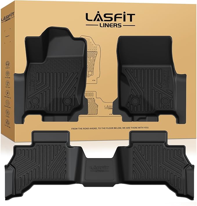 LASFIT Floor Mats for Toyota 4Runner 2025 2026 5 Seats(Not for Hybrid), All Weather TPE Custom Fit Floor Liner for 4Runner SR5/TRD/Limited 6th gen Front&Rear 4 Runner 2025-2026 Car Mats, Black