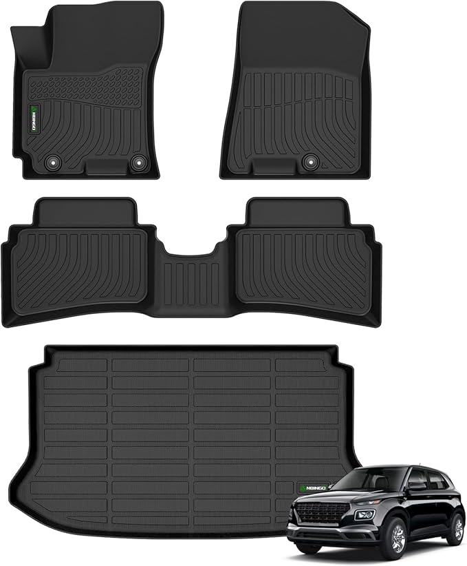 ANBINGO®-Floor Mats & Cargo Liner for Hyundai Venue 2026 2025-2020（Cargo Mat Only for Upper Position） All Weather Car Floor Mat for Hyundai Venue SE/SEL/Limited,Venue Accessories Black