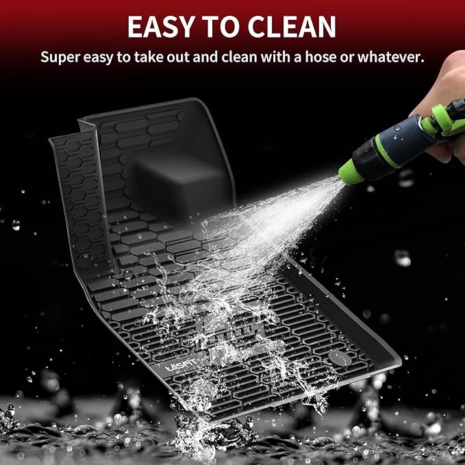 LASFIT Floor Mats and Trunk Mat for Ford Mustang Mach-E 2025 2024 2023 2022 2021 (Cargo Floor in Top Position) All Weather TPE Car Liners, 1st & 2nd Row & Cargo Liner, 4pcs Black