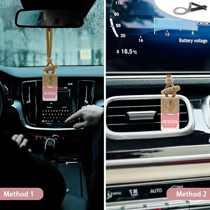 Car Air Freshener | Square Hanging Car Scent with Vent Clip Bottle | Long Lasting Fragrance | Essential Oil Diffuser | Odor Eliminator Deodorizer (Square-Forever)