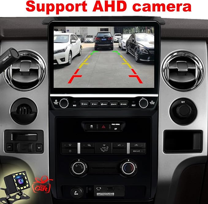 for Ford F150 Radio Upgrade 2009 2010 2011 2012,QLED Touch Screen Stereo,8 Core CPU,Carplay Android Auto Ready,Keep OEM Steering Wheel Control,Back Camera Included,Only fit Manual AC