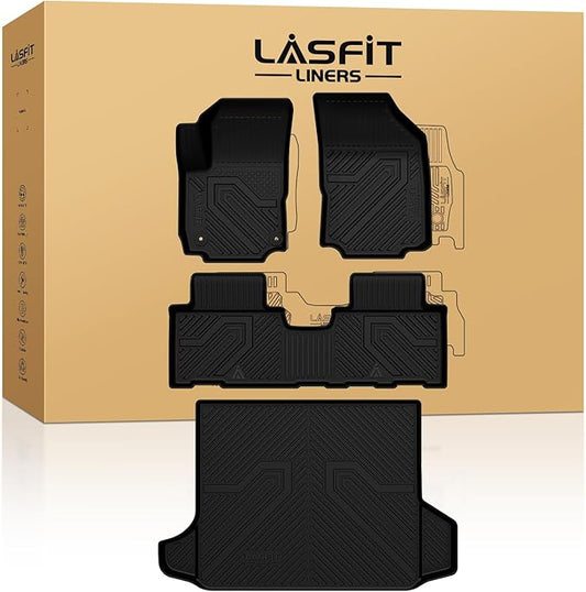 LASFIT Floor Mats & Cargo Liner for Chevrolet Chevy Equinox/GMC Terrain 2018-2024 (Not for Equinox EV 2024-2025), All Weather TPE Custom Fit Floor Mats, Car Mats Full Set for Equinox/Terrain, 4PCS