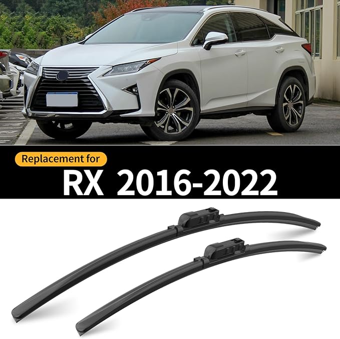 Front and Rear Windshield Wiper Blades, 3 Pcs Front and Back Windshield Wipers Blades Replacement for Lexus RX 2016-2022(Not for 350L 450hL), Car Window Wiper Blades for Lexus RX350 350h 450h