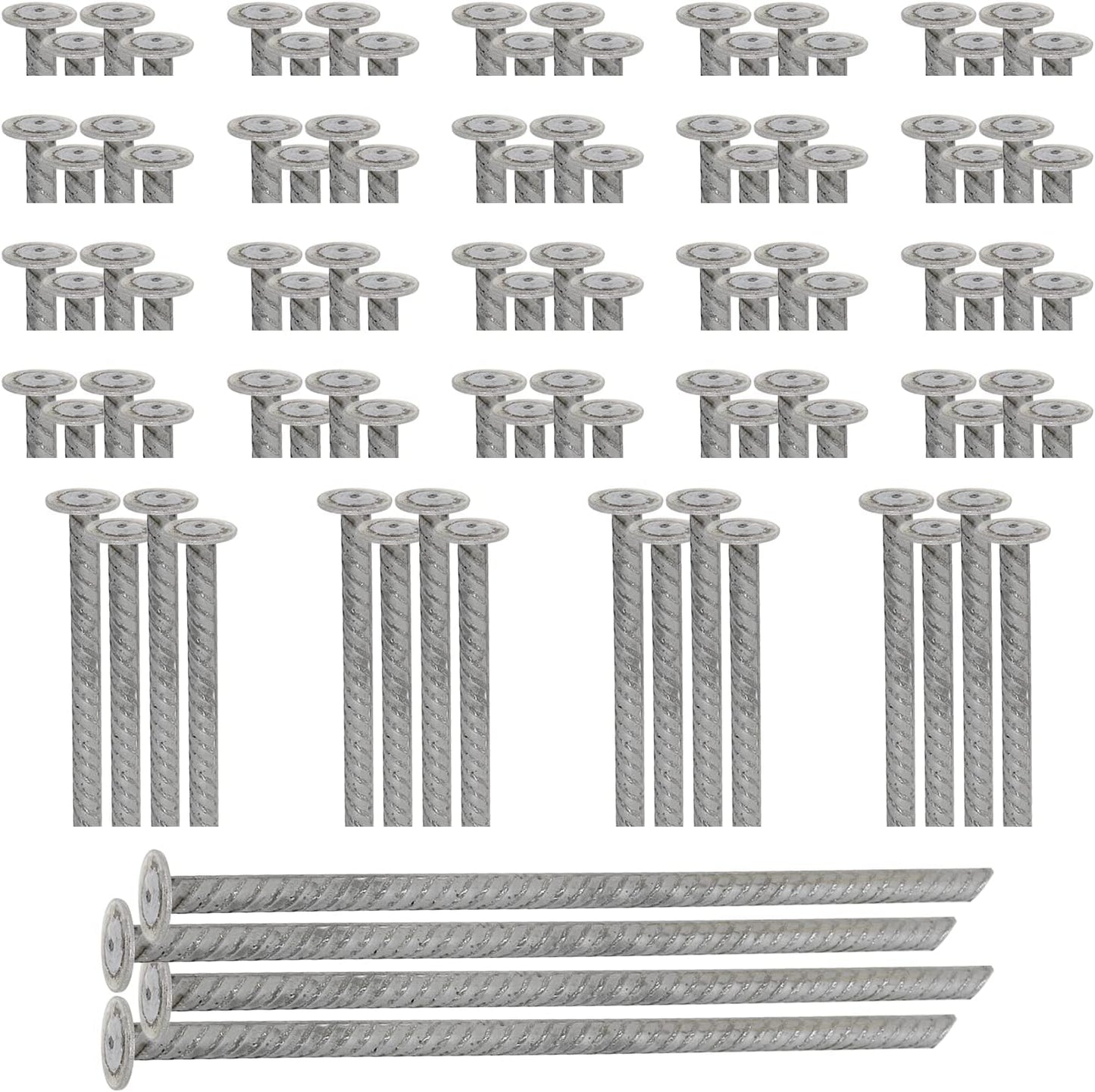 SmartSign Rebar Spikes - Pack of 100, Length 14", Diameter 1/2", Heavy Duty Metal Rebar Stakes for 6ft Parking Curbs/Wheel Stop/Speed Bump, Silver