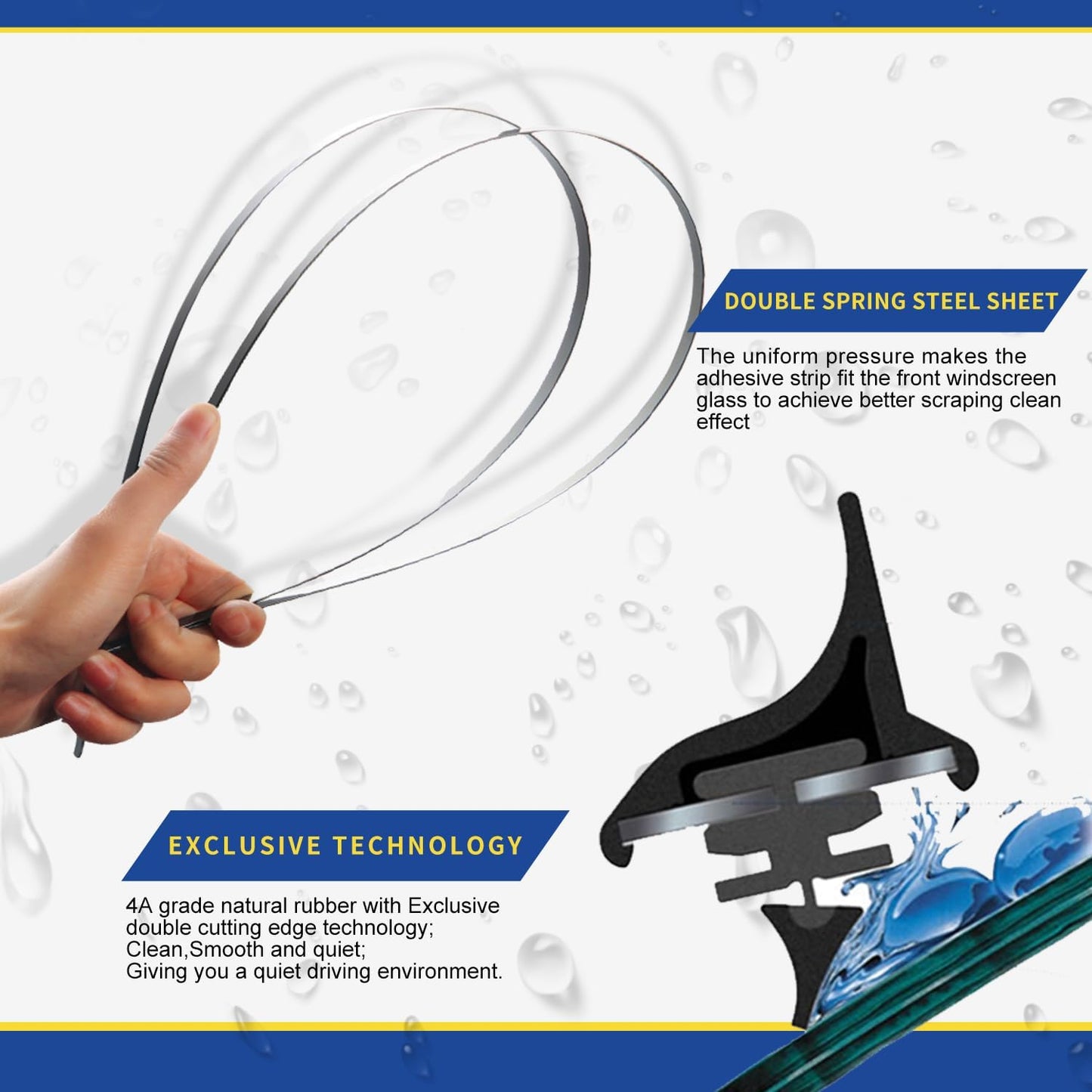 3 Wipers Factory Replacement For 2007-2014 Ford Edge,2007-2015 Lincoln MKX Original Equipment Windshield Wiper Blades Set 26"+20"+14" (Set of 3)