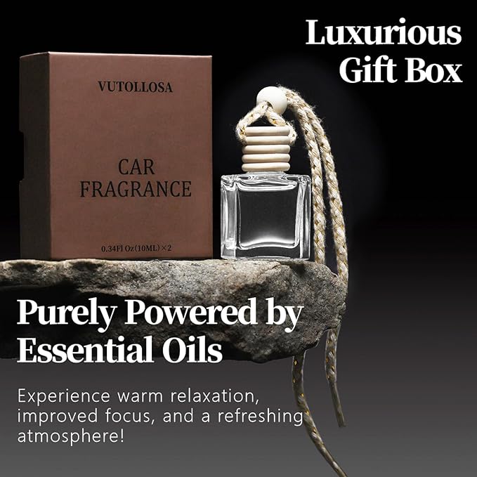 2- Pack Grace Melody Car Air Freshener Hanging Long Lasting Car Scent Essential Oil Diffuser Car Perfume Inspired Fragrances for Men and Women by VUTOLLOSA