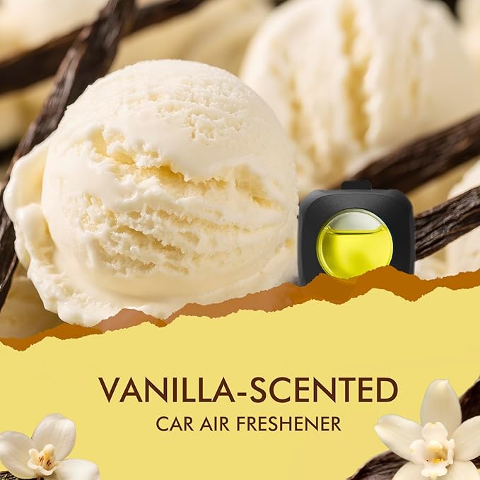 Car Air Fresheners, Vanilla, 6-Pack, 4ml Each, Odor Eliminator
