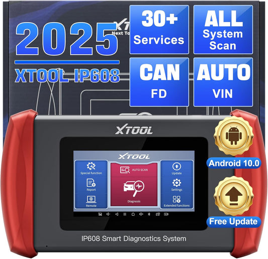 XTOOL IP608 Full System OBD2 Scanner Diagnostic Tool, Code Reader for Cars and Trucks with 30+ Services - EPB/SAS/BMS/Throttle Relearn/ABS Bleeding, CAN FD, Lifetime Free Update