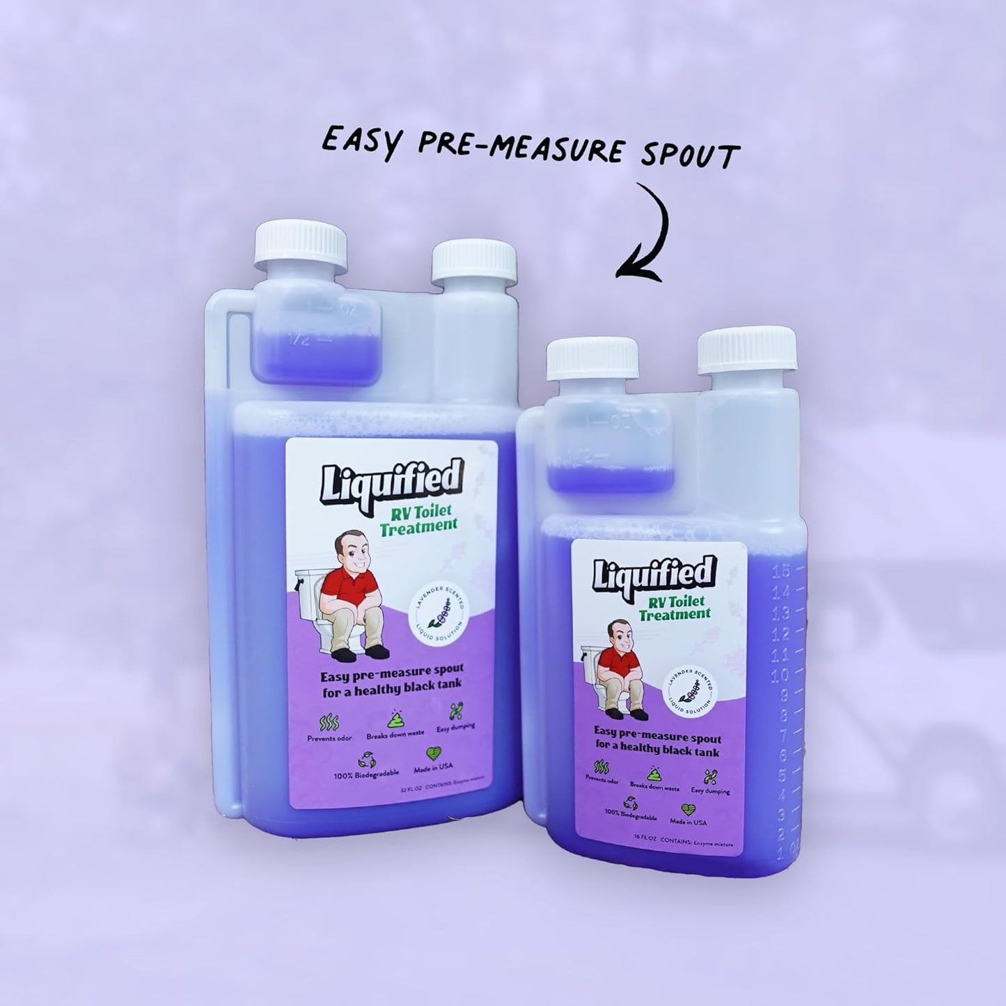 Liquified RV Toilet Treatment - Black Holding Tank Digester - Odor Eliminator - Lavender Scent - Matts RV Reviews (Lavender, 16oz)