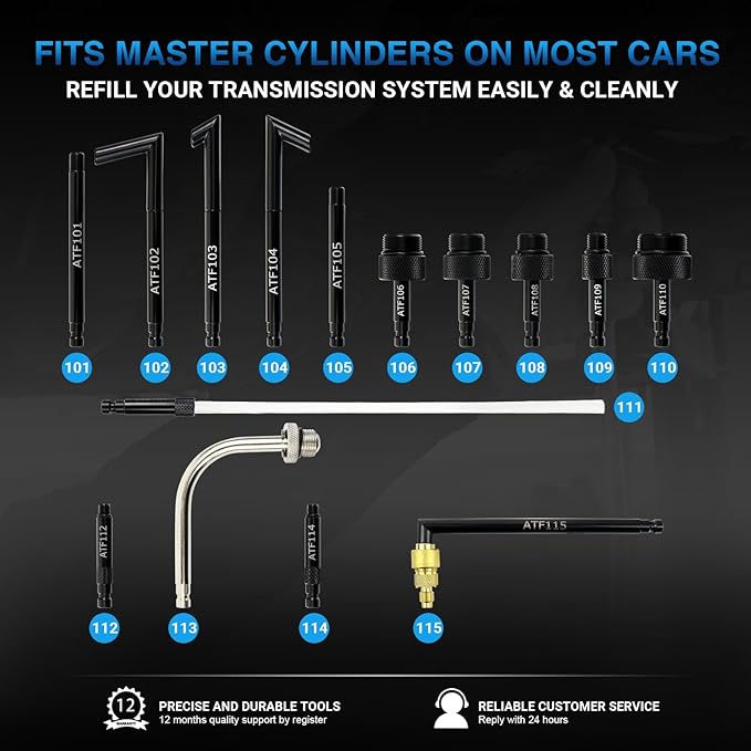 YSTOOL 7.5L Transmission Fluid Pump Manual ATF Refill Fill System Dispenser Hand Pump Kit Portable Automatic Oil Transfer Change Filling Tools with 15PCS ATF Adapters Blue Case