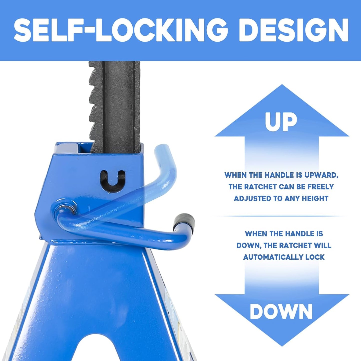 6 Ton (12,000 LBs) Automotive Jack Stands,Heavy Duty Steel Car Lifting Stand for Garages,Repair Shops,Adjustable Height 14.6"- 24",1 Pair