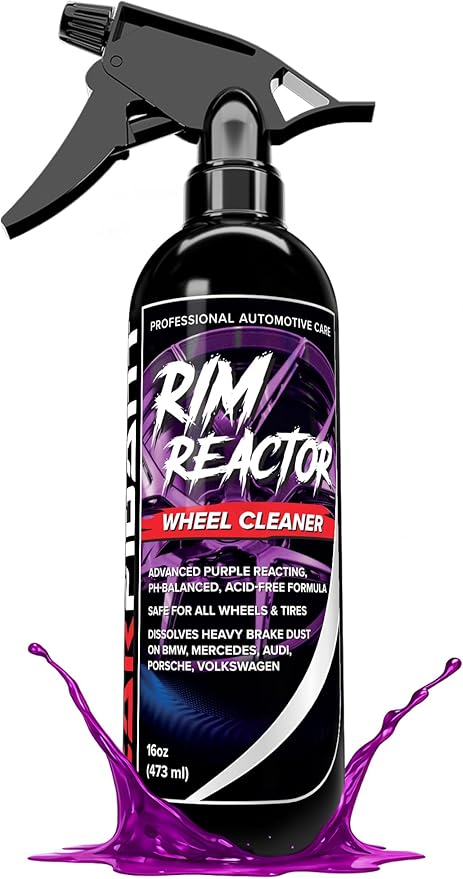 Carfidant Rim Reactor Wheel & Rim Cleaner Spray – Removes Brake Dust & Grime - Thick Gel, Dilutable - pH Neutral, Non-Acidic Tire Cleaner - Safe for Chrome, Black, Painted & Alloy Wheels - 16 fl oz
