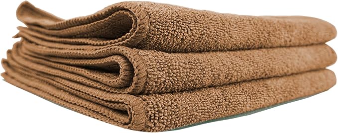 Chemical Guys MIC34403 Workhorse Professional Microfiber Towel, Tan (Safe for Car Wash, Home Cleaning & Pet Drying Cloths) 16" x 16", Pack of 3