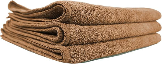 Chemical Guys MIC34403 Workhorse Professional Microfiber Towel, Tan (Safe for Car Wash, Home Cleaning & Pet Drying Cloths) 16" x 16", Pack of 3