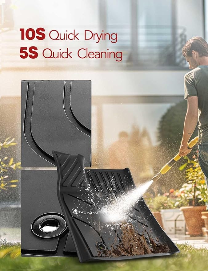 YHTAUTO Fit 2025 2024 2023 2022 Toyota Tundra Floor Mats | Only Fit CrewMax | TPE All Weather Floor Liner, 1st 2nd Row Car Mats