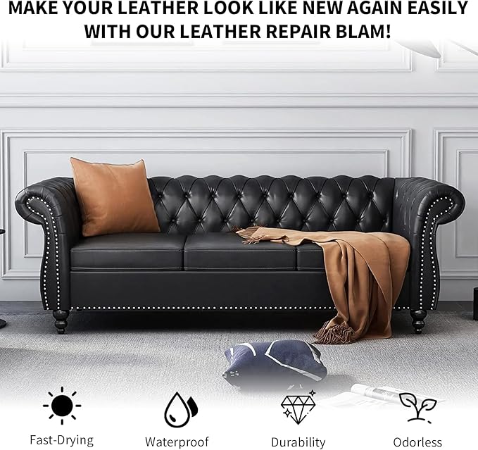 Black Leather Recoloring Balm with 100ml Mink Oil,Leather Couch Scratch Remover,Leather Repair kit for Vinyl Furniture and Car Interior,Leather Dye Paint,Mink Oil for Leather