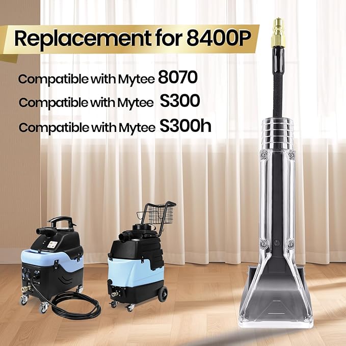 Upholstery Tool Compatible with Mytee 8400P Air Lite,1-1/2 Inches Interface,1/4” Quick Connect,Add Cleaning Brushes,Anti Fall Transparent Shell,Clean Carpets,Car Upholstery,Upholstery Tool