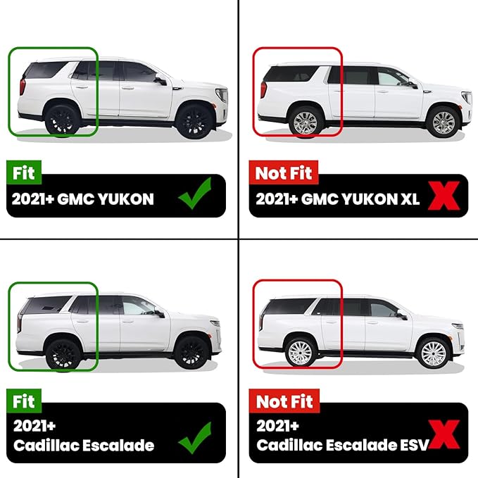 LASFIT Floor Mats & Cargo Liner 2021-2026 & Only 7 Seats (Not for 8/9 Seats) for Chevrolet Chevy Tahoe/GMC Yukon(Only Yukon, Not Fit Yukon XL)/Cadillac Escalade(Only Escalade, Not Fit Escalade ESV)