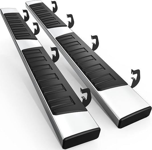AUTOSAVER88 Running Boards Compatible with 2007-2018 Silverado/GMC Sierra 1500 & 2500HD 3500HD Crew Cab, 2019 Silverado/Sierra 2500HD 3500HD, 6.5 inches Side Step Nerf Bar