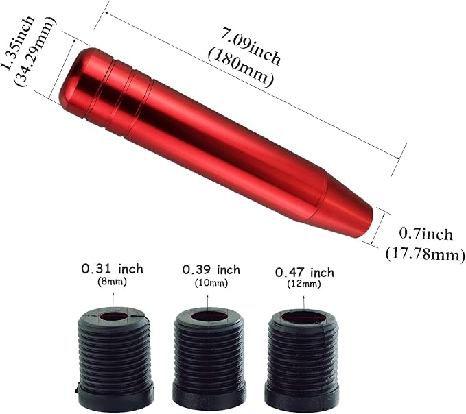Abfer Long Shifter Knob Car Weighted Gear Stick Shift Knobs Extension Metal Shifting Lever Replace Fit Most Manual Automatic Transmission Vehicle (Red)