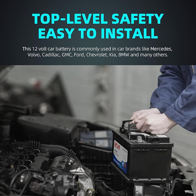 UPLUS BCI Group 140R Car Battery, AGM-L50-UP Maintenance Free 12V 50Ah Premium AGM Batteries H4 LN1 Automotive Battery, 570CCA, 80RC