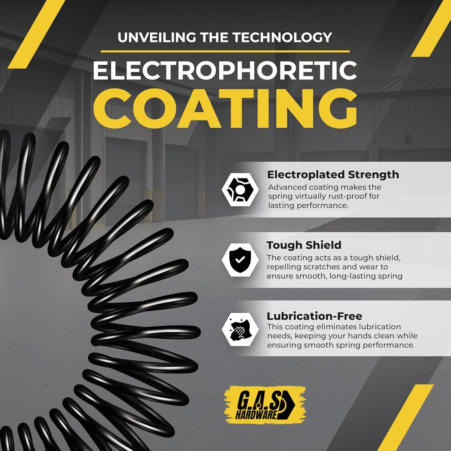 Garage Door Torsion Spring 218x2x28 Torsion Spring for Right Side of Garage Door with 1" Steel Bearing, Gloves, and Winding Bars Precision E-Coating 5-Year Warranty Minimum 30,000 Cycles (Black Cone)