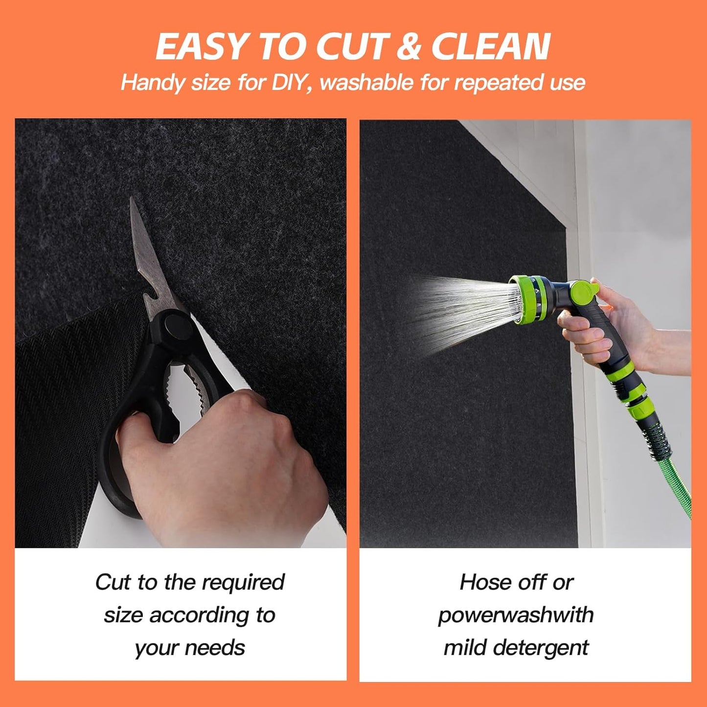 36"x60"（2 PCS） Garage Floor Mat & Oil Spill Mat, Heavy Duty Under Car Mat for Garage & Driveway, Protects Against Oil, Chemicals & Stains with TPE Anti-Leak Backing, Reusable & Washable