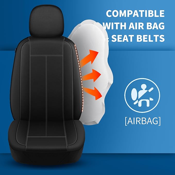 Neoprene Waterproof Seat Covers, Composite EVA Car seat Covers, Car Seat Covers Front Seats Airbag Compatible,Durable Universal Automotive Comfort for Most Cars,Trucks,SUVs(Black 816)