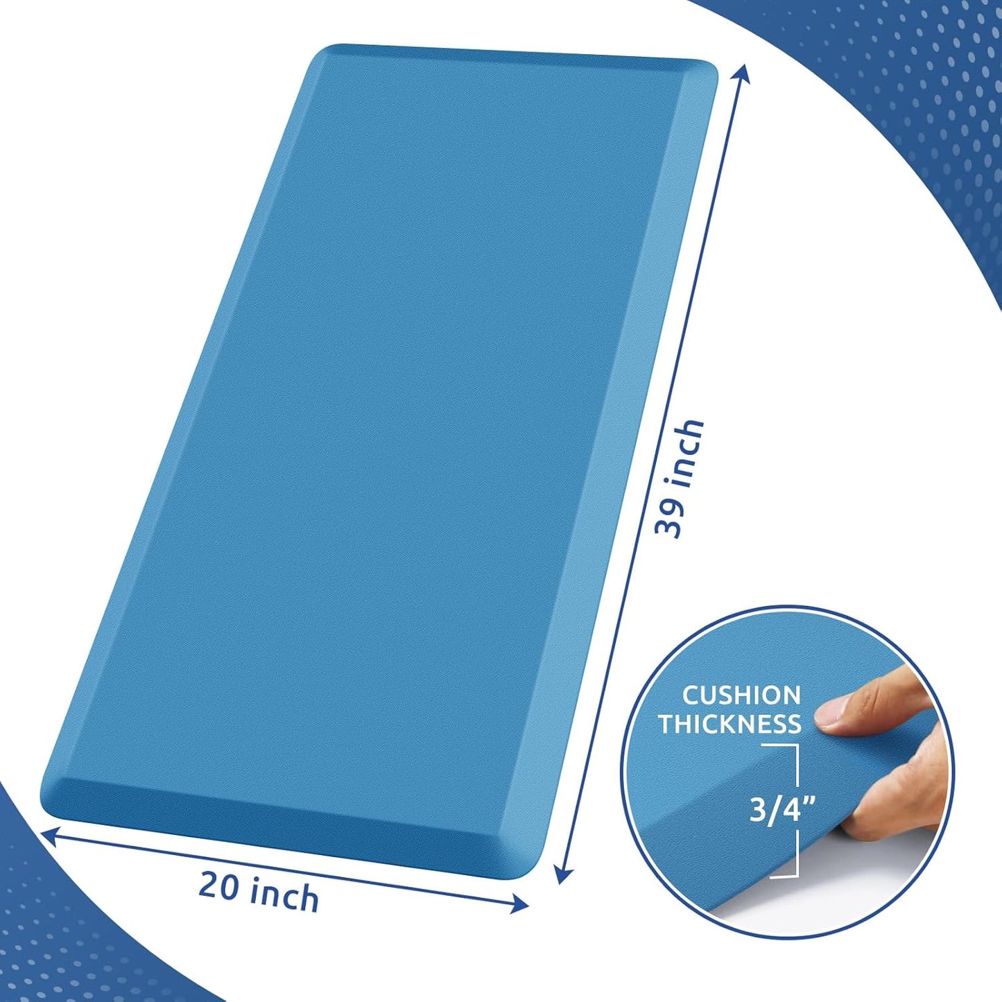 KitchenClouds Kitchen Mat Cushioned Anti Fatigue Rug 20"x39" Waterproof, Non Slip, Standing and Comfort Desk/Floor Mats for House Sink Office (Green)