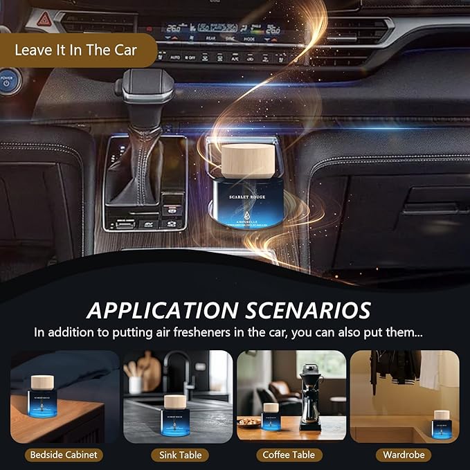 Car Air Freshener for Men & Women – Long-Lasting Saffron Amber Essential Oil Diffuser for Car Cup Holder – 50ML (1.7 FL OZ) Car Scent Diffuser, Inspired by Perfume – Made in USA