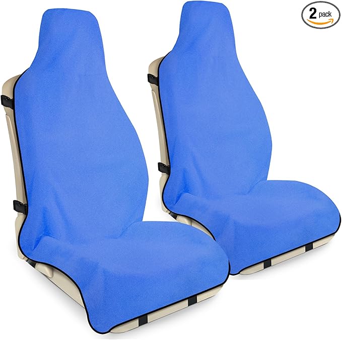 Waterproof Seat Cover Towel, 2PCS Premium Sweat Carseat Protector, Perfect for Universal Anti-Slip Car Truck SUV Seat, Great for Surfing Yoga Gym Workout, Royal Blue