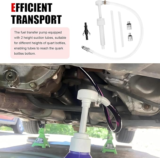 1 Set Transmission Fuel Pump Kit, Car Lower Unit Gear Oil Extractor for Differential & Transmission, Manual Hand Push Change Oil Kit, 8cc Per Pumps Stroke Fuel Dispenser (White)