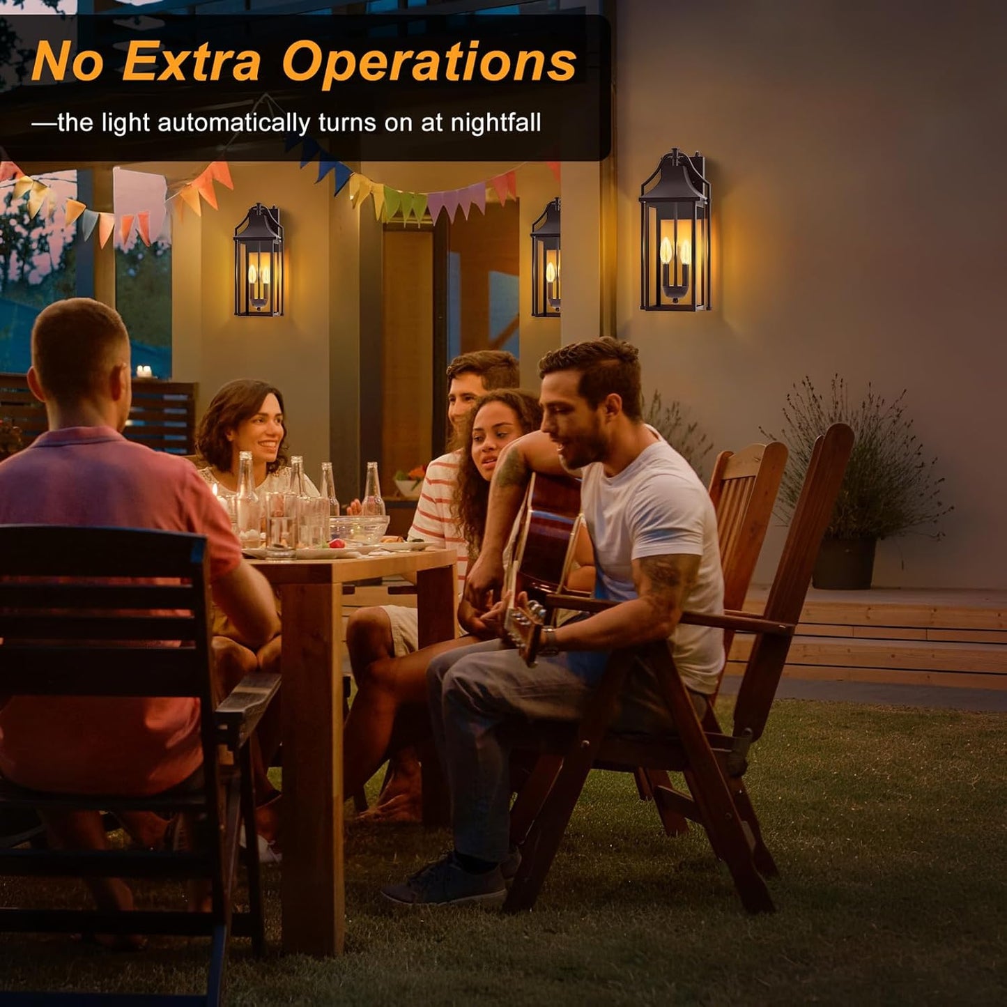 𝟏𝟖𝑰𝑵 Outdoor Wall Sconce Fixtures, Dusk to Dawn Patio Lights Waterproof Exterior Lanterns, 2-Light Modern Wall Light Mounted with Glass, Oil Rubbed Bronze Outside Lights for House Front Door Decor