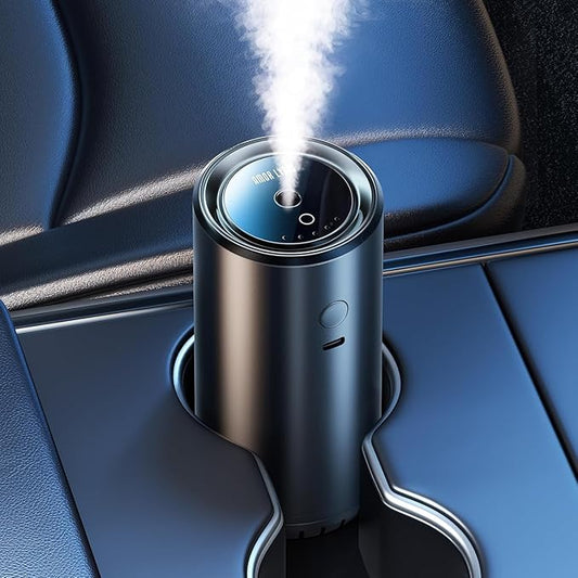 Smart Car Air Freshener Diffuser, Car Diffuser Air Fresheners Long Lasting with 100ml Perfume Last 6 Months, RGB Music Syncing Light, Auto On/Off Intelligent, 5 Adjustable Rechargeable Aroma Diffuser