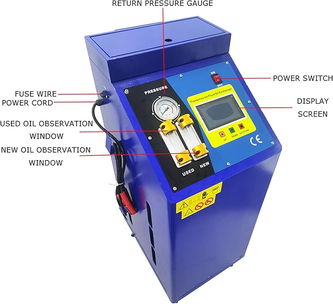 Automatic Transmission Cleaning and Oil Changing Machine, Auto Transmission Flush Machine Transmission Fluid Exchanger Oil Changer Auto Maintenance with 3.3galx2 Fuel Tank 150W