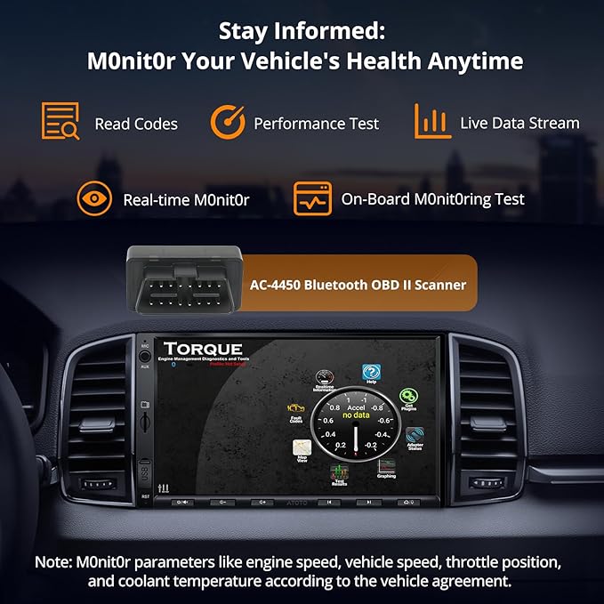 Android Double Din Car Stereo with OBD2 Scanner, A6PF Ultra 2G+32G 7" Wireless CarPlay & Android Auto Radio with ChatGPT, WiFi/BT/USB, Mirrorlink, 36-Band EQ, GPS Tracker, Dual Bluetooth