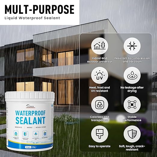 Invisible Liquid Waterproof Adhesive, Water-Based Transparent Waterproof Agent, Anti-Leakage Waterproof Sealant, Indoor & Outdoor Waterproof Coating (10.5oz)