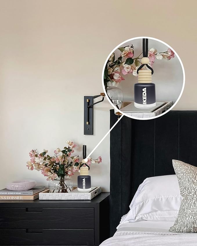 Car Air Freshener Hanging,Cylindrical Auto Scent with Vent Clip Bottle,45-Days Long Lasting Fragrance, Essential Oil Diffuser Odor Eliminator for Women (Circle, New Car)