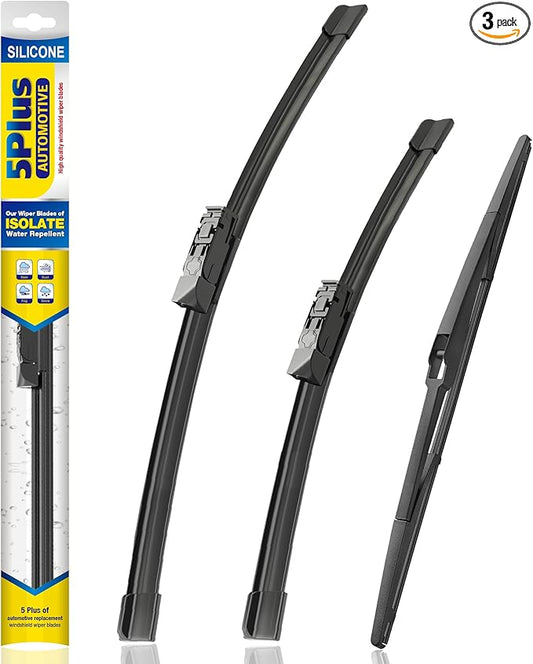 5 PLUS® Silicone Windshield Wipers Replacement for 2016 2017 2018 2019 2020 2021 2022 Toyota Prius Wiper Blades(Set of 3),Automotive Replacement Windshield Wiper Blades For My Car-28"/16"/16"