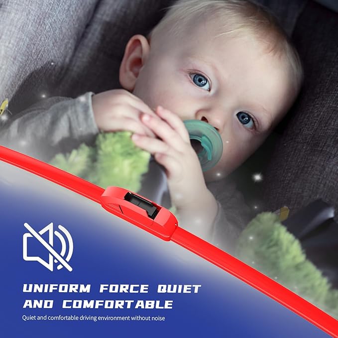 OEM QUALITY 24" + 20" Premium All-Seasons Durable Stable And Quiet Red Windshield Wiper Blades (Set of 2)