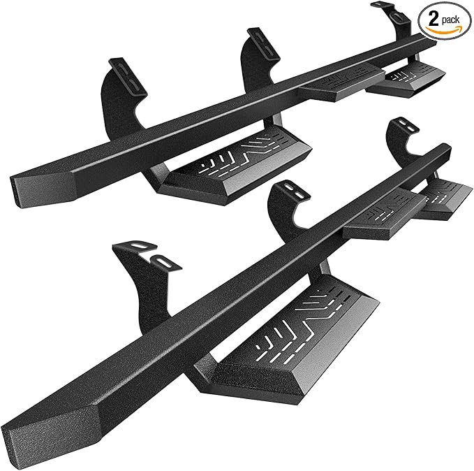 PZ Running Boards Compatible with 2024 2025 Toyota Tacoma Double Cab & Crew Cab (4 Full-Size Doors), Drop Side Steps Black Heavy Duty Carbon Steel Rails Nerf Bars
