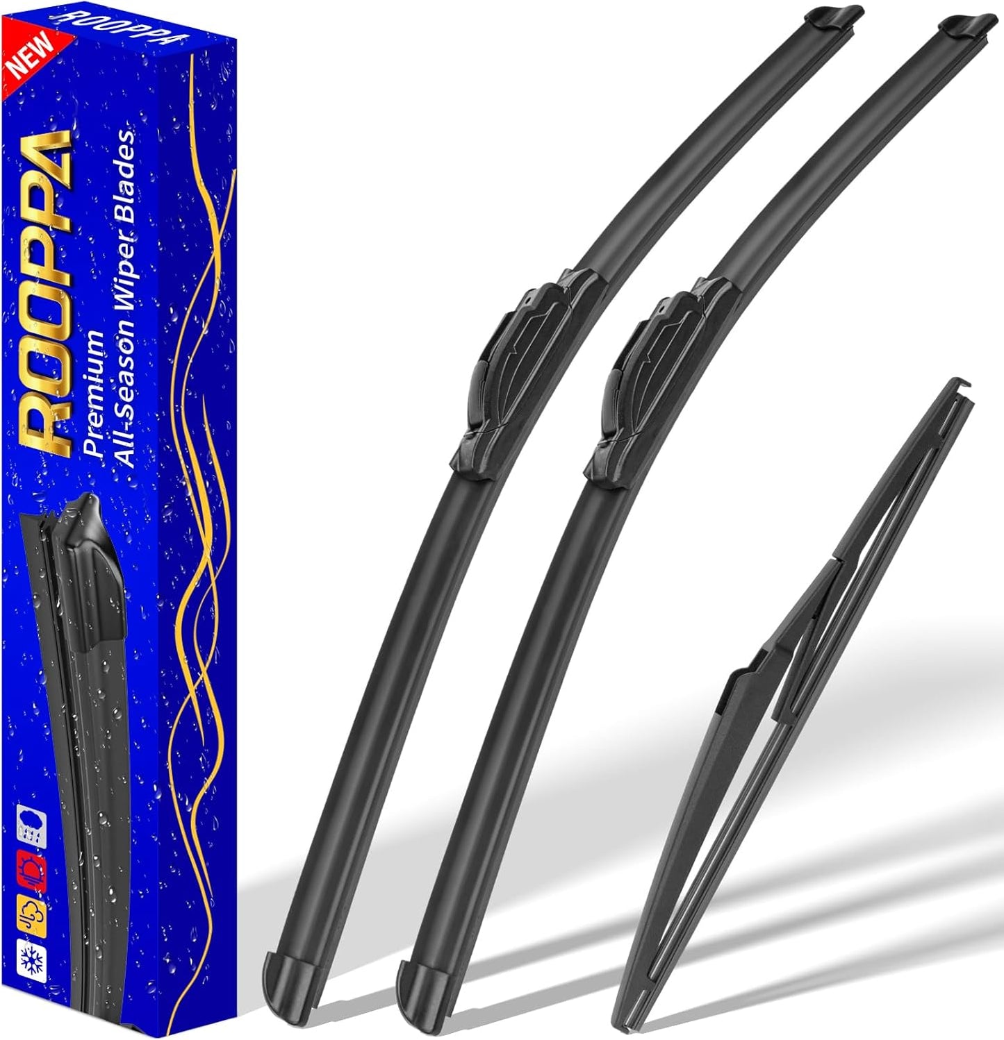 3 wipers Replacement for 2011-2013 Jeep Grand Cherokee/2011-2021 2022 2023 Dodge Durango, Windshield Wiper Blades Original Equipment Replacement - 22"/21"/12" (Set of 3) U/J HOOK